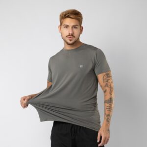 Camiseta Masculina Poliamida Luzzoo Dry Fit Manga Curta Academia