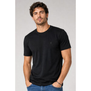 Camiseta Masculina Premium Algodão Polo Wear Preto — Moda Masculina