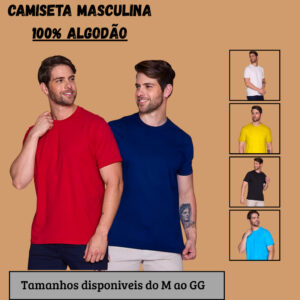 Camiseta Premium 100% algodão Masculina Verão Academia do M ao GG