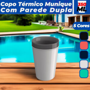 Caneca Copo Térmico Plástico 350 Ml Café Chá Suco Cerveja Bebida Chopp