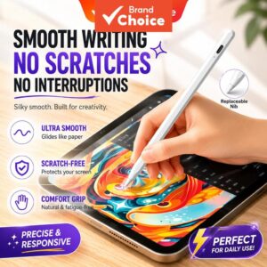 Caneta Stylus Capacitiva Magnética Bluetooth Inteligente para iPad e