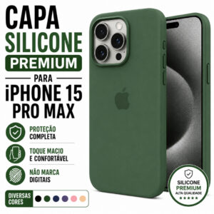 Capa Capinha iPhone 15 Pro Max Silicone Premium Várias Cores