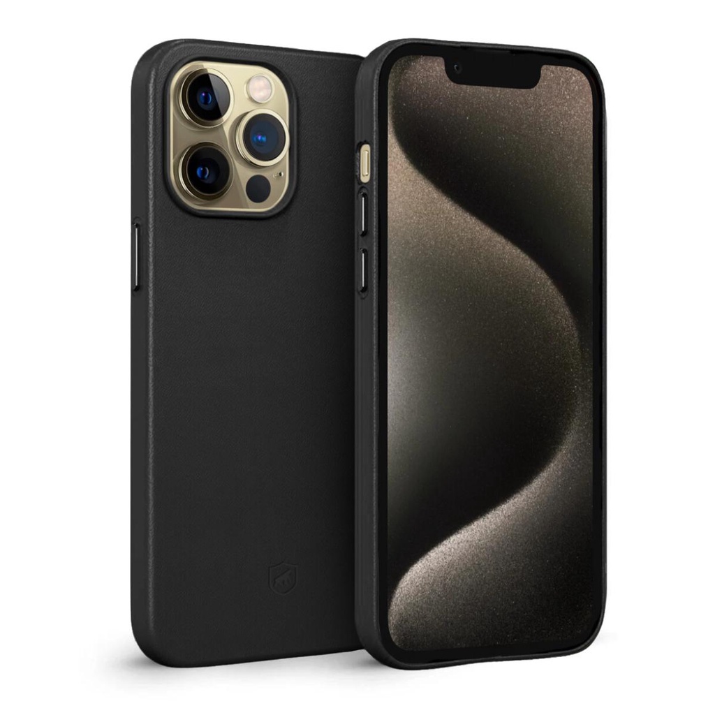 Capa Case Capinha Couro Dual Preta para iPhone 15 Pro Proteção e
