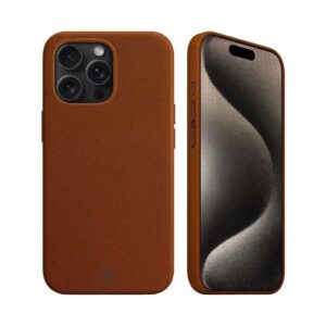 Capa Case Capinha para iPhone 15 Pro Max Couro Dual Marrom Gshield