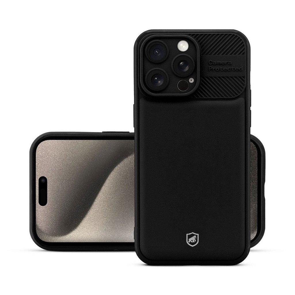 Capa Case Capinha para iPhone 15 Pro Symetric Preta contra Impactos