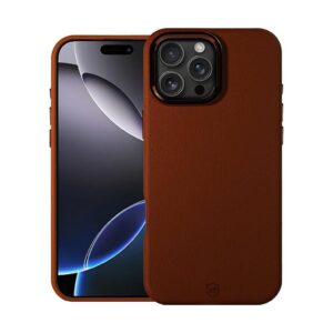 Capa case capinha para iPhone 16 Pro Max Couro Dual Magsafe Marrom