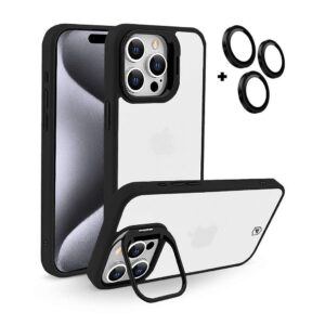 Capa case com protetor de lentes para iPhone 15 Pro Gravity Preta