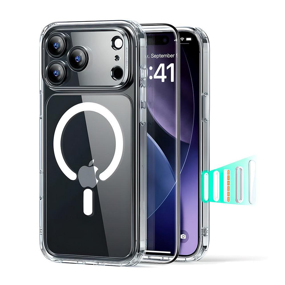 Capa Esr iPhone 17 Pro Halolock Híbrida Botão Câmera Clear