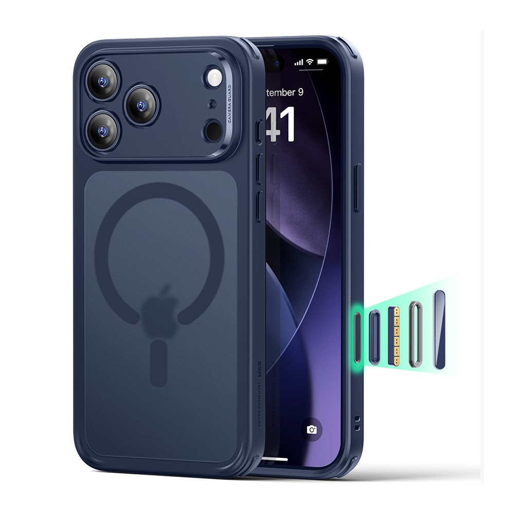 Capa Esr pra iPhone 17 Pro Max Antichoque MagSafe Azul Fosca — Celulares e Acessórios