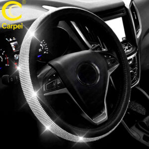 Capa Para Volante De Carro Cristal Glitter Strass Pelúcia Tecido