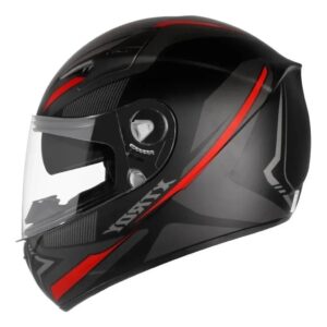 Capacete Fechado Ebf Xtroy Drone Preto Vermelho Fosco Com Óculos