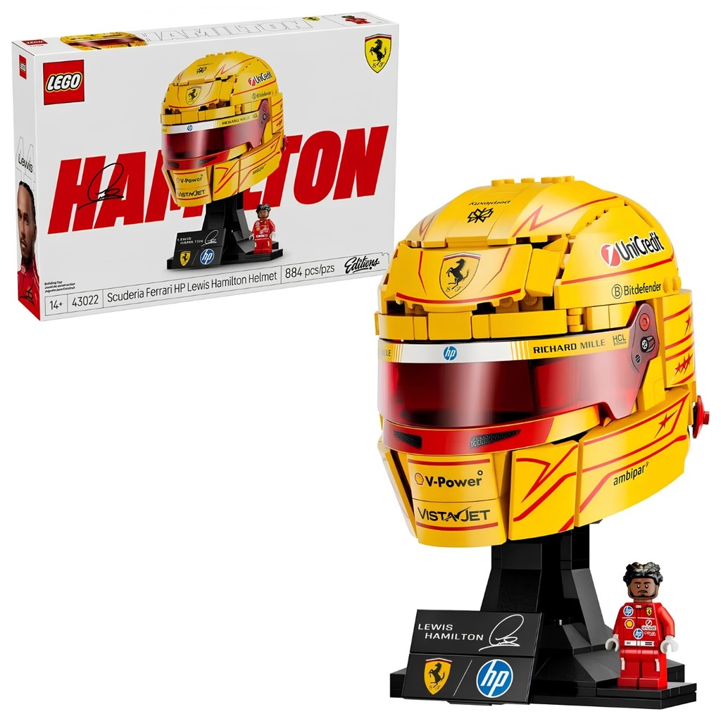 Capacete Scuderia Ferrari Hp Lewis Hamilton 14 Anos 43022 884 Peças — Brinquedos