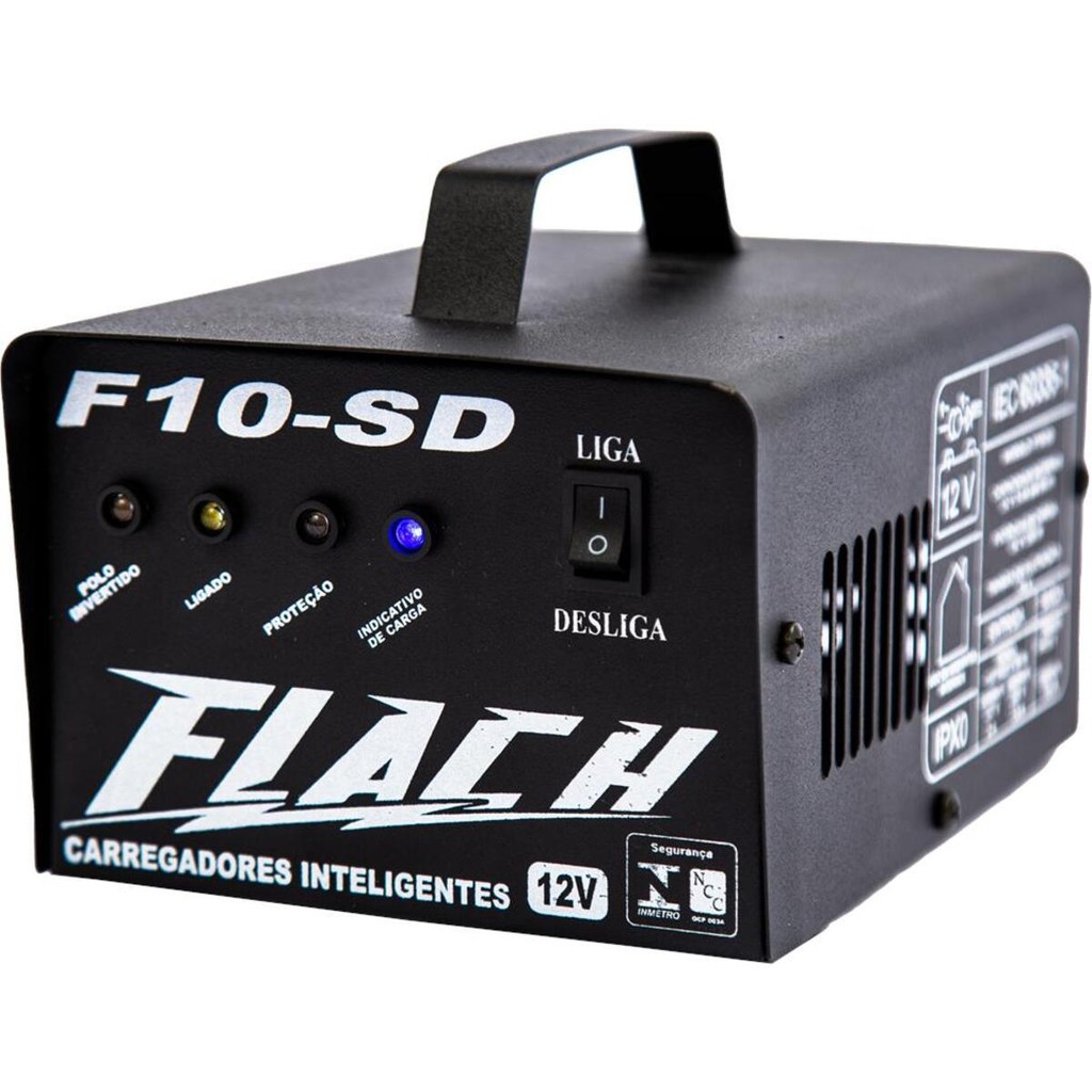 Carregador De Bateria 10a e Aux. De Partida Bivolt F10sd Flach