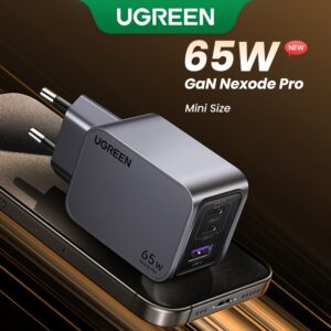 Carregador De Parede Rápido Ugreen Nexode Pro 65W USB C 3 Portas Mini