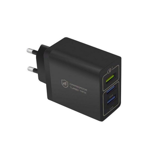 Carregador De Parede Turbo 3.0 Carga Rápida Com 3 Entradas Usb Bivolt