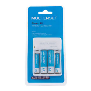 Carregador de Pilhas Multilaser para Pilhas AA Aaa com 4 Pilhas