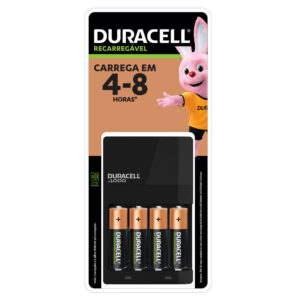 Carregador de Pilhas Recarregáveis Duracell AA Aaa com 4 Pilhas AA