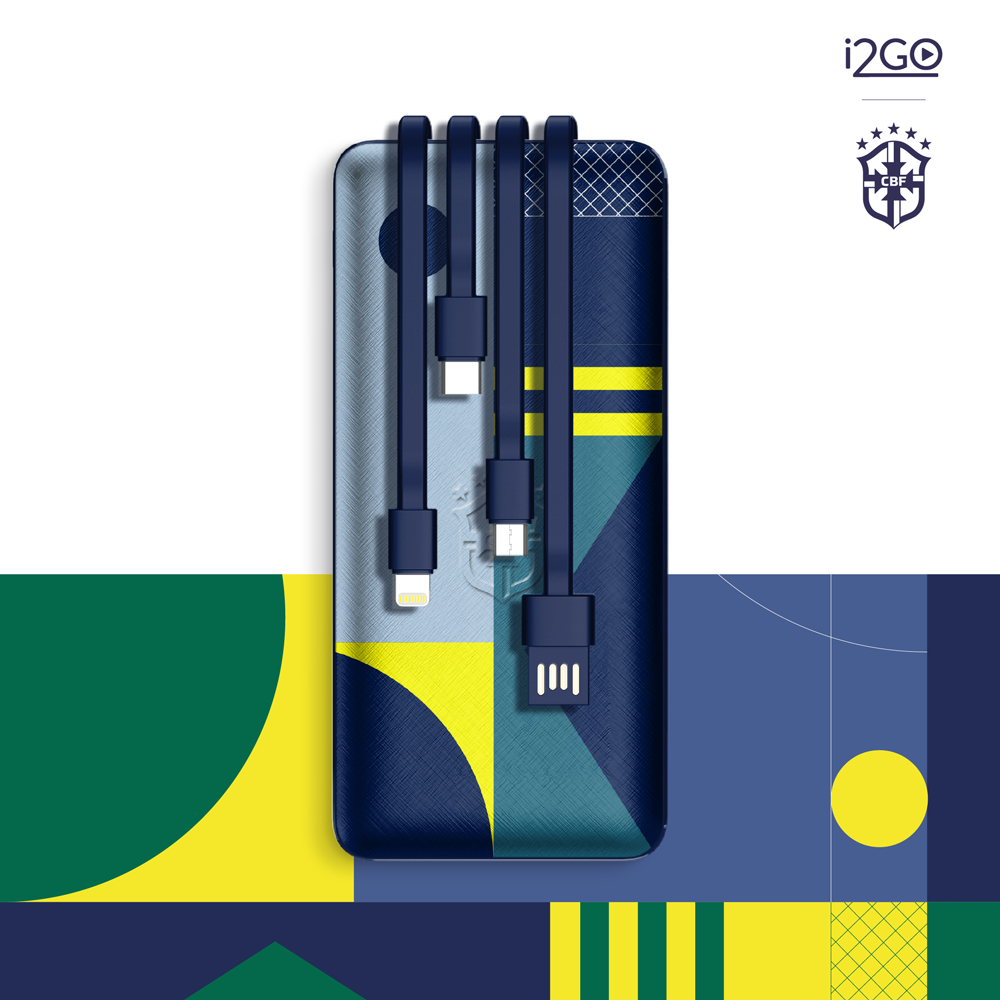 Carregador Portátil Power Bank i2GO 10mAh Com Cabos