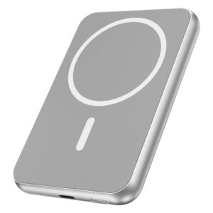 Carregador Power Bank Indução Portátil Universal 5.000mAh 20W Prata — Celulares e Acessórios
