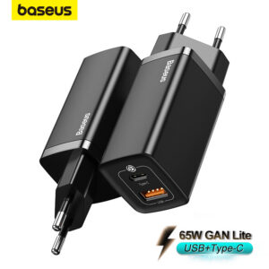 Carregador Rápido Baseus GaN5 Pro 2C U 65W Para iPhone 15 14 13 Pro