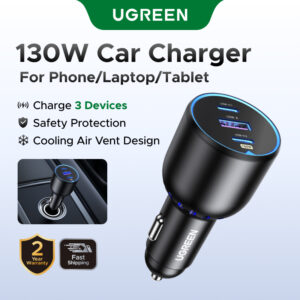 Carregador Rápido De Carro Ugreen 130W PD3.0 USB Tipo C Para iPhone