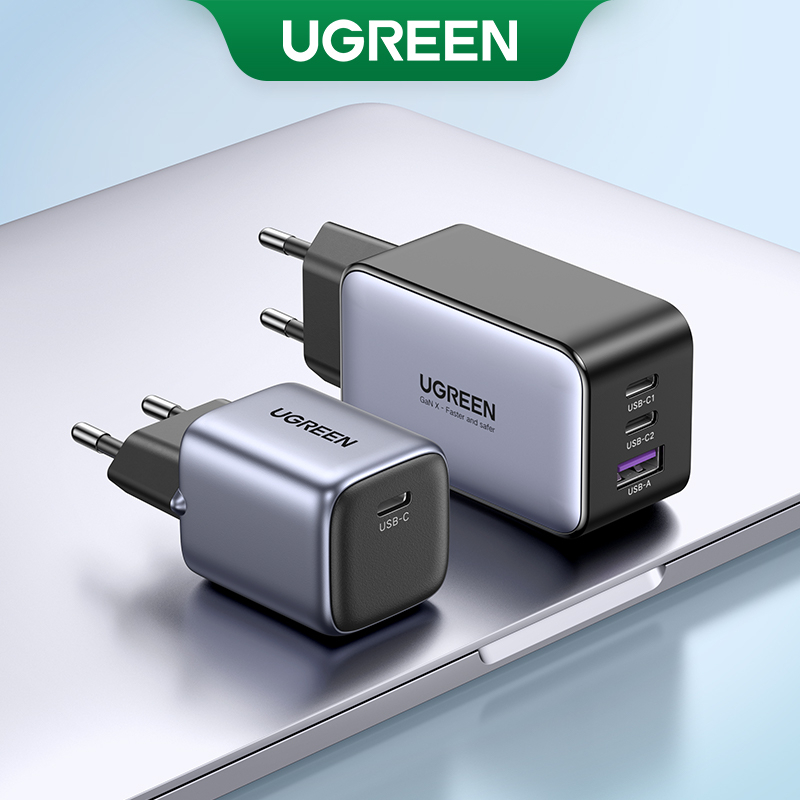Carregador Rápido De Parede Ugreen 65W 30W 20W GaN Para Tablet PD 3.0 — Celulares e Acessórios