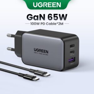 Carregador Rápido De Parede Ugreen 65W GaN Para Tablet PD 3.0 3.0 4.0 — Informática