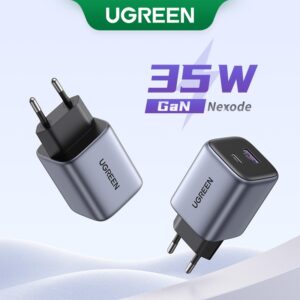 Carregador Rápido Ugreen 35W GaN 1C1A PD Tipo C Para iPhone Série
