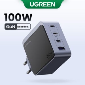 Carregador Rápido Ugreen GaN 100W 3C1A USB C A Novo Nexode Air Series