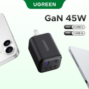 Carregador Rápido Ugreen Nexode 45W GaN De 5 Portas-4x E 1 A Para