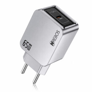 Carregador Turbo 65W Hrebos Fonte Type-C Notebook Celular