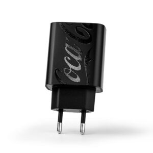 Carregador Turbo Usb-C 30W Preto GaN Charger Coca-Cola
