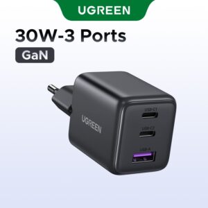 Carregador Ugreen 30W USB C Nexode GaN PPS Bloco De Parede Rápido