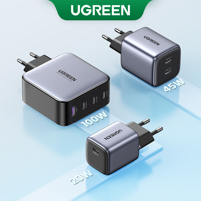 Carregador Ugreen GaN 100W 65W 45W Super Rápido PPS2.0 PD QC Para — Celulares e Acessórios