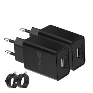 Carregador Usb 1Hora com Cabo Micro Usb 2.0A Preto 2 Unidades