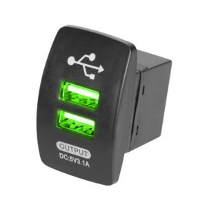 Carregador USB Duplo Com Led Para Carro Moto A Prova D’Agua