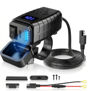 Carregador USB Moto PD 30W QC3.0 Tipo C Voltímetro Digital