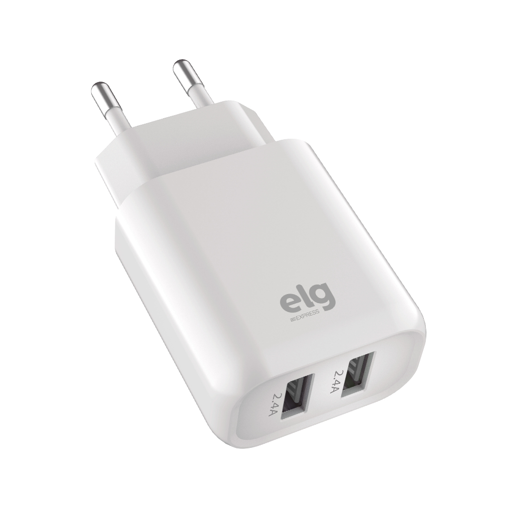 Carregador USB Universal, 2 Portas USB 2.4A, Carga Rápida, Proteção