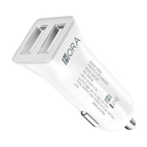 Carregador Veicular Carro 1Hora Portas Usb A 2.4A Branco