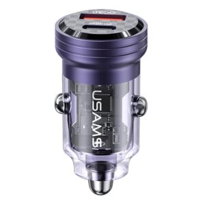 Carregador Veicular Usams Porta Usb A C Máx. 45W Púrpura