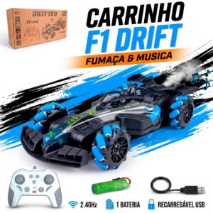 Carrinho Controle Remoto Drift Formula 1 Bateria Recarregável Solta