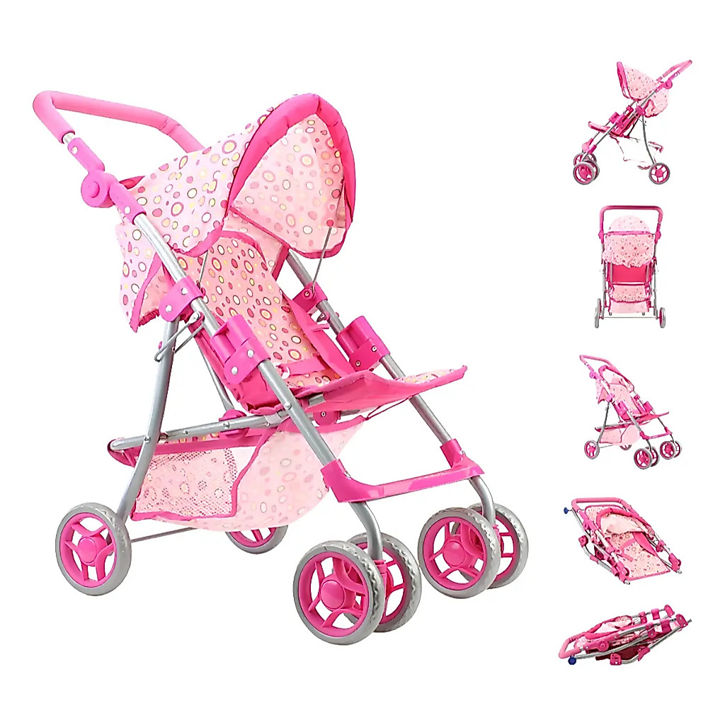 Carrinho De Boneca Bebê Reborn Realista Brinquedo Infantil Rosa Toys — Brinquedos