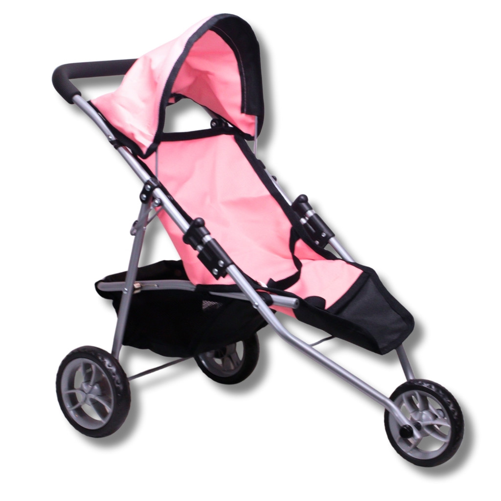 Carrinho de Boneca Com 3 Rodas Premium Rosa Castela