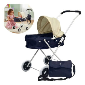 Carrinho De Boneca Infantil De Ferro Com Bolsa Azul Importway BW409AZ