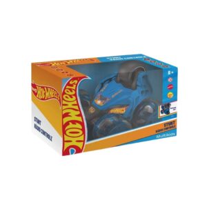 Carrinho de Controle Remoto Hot Wheels Stunt 4 Canais Azul c Luz e
