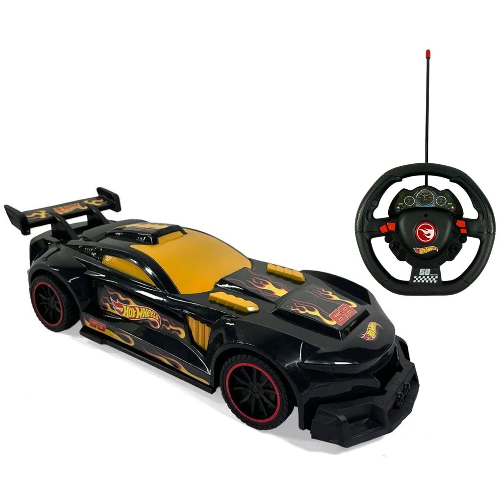 Carrinho de Controle Remoto Hot Wheels Track Ripper Preto Multikids