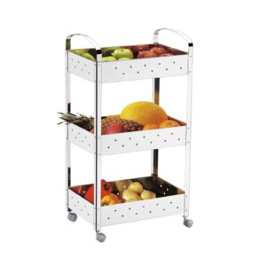 Carrinho Organizador Inox Suprema Brinox 3 Prateleiras Com rodinhas