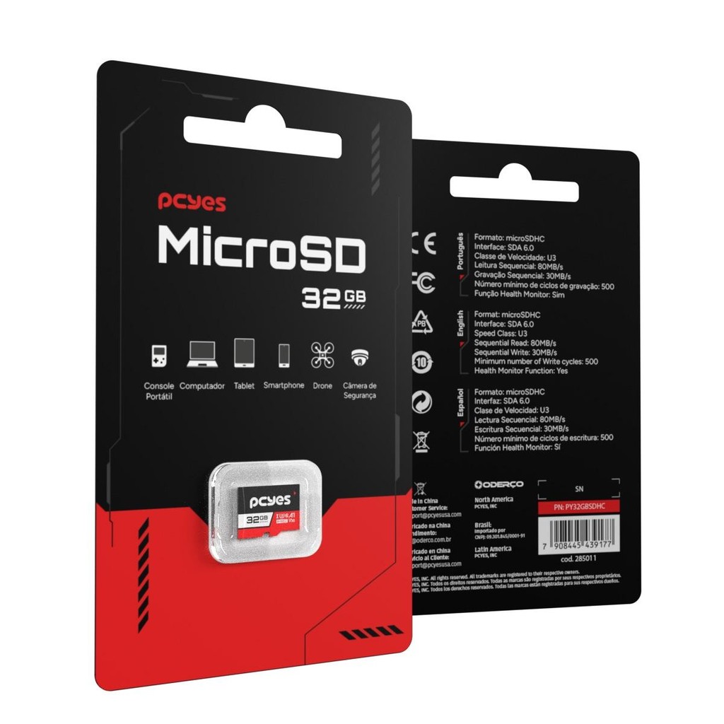 Cartão De Memória Pcyes Micro Sd 32Gb U3 Py32Gbsdhc