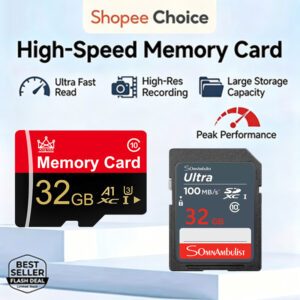 Cartão de memória SD Classe 10, 32 GB, específico para câmeras