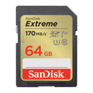 Cartão de Memória Sd Sandisk 64gb Extreme 170Mbs c10 UHD 4k